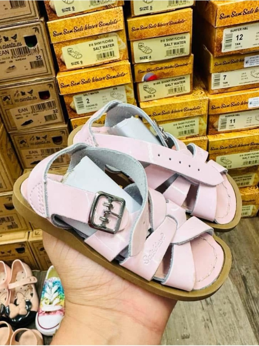 Saltwater/SunSan Original- Shiny Pink Braided Strap Sandals - Picture 4 of 7